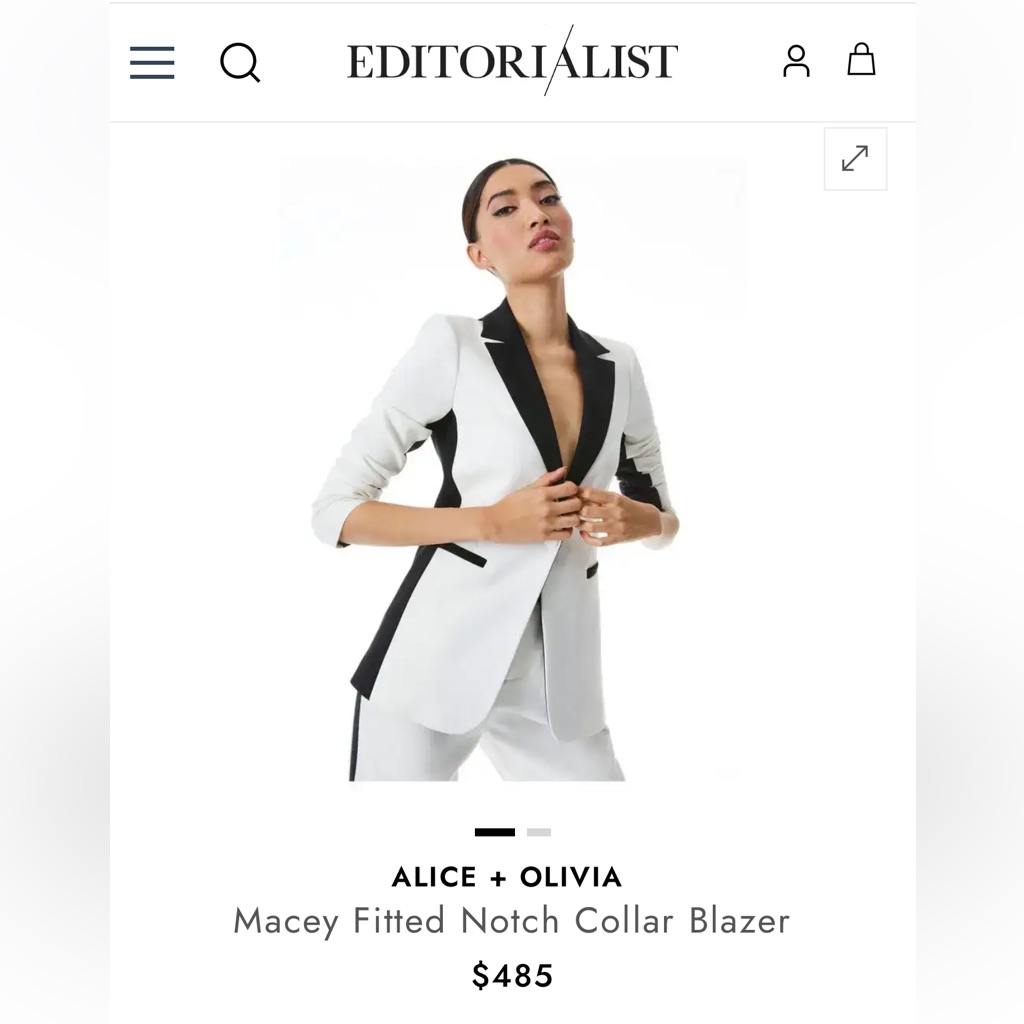 Alice + Olivia Macey Fitted Notch Collar Blazer